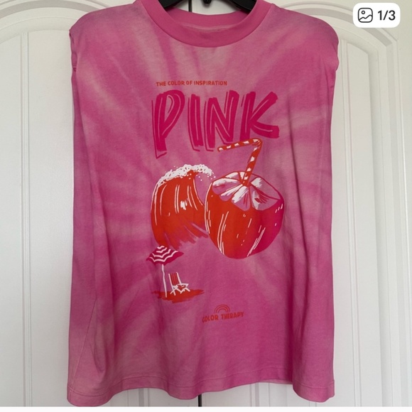 FARM Rio Tops - Farm Rio top pink coconut size small print hot pink summer like new